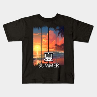 Paradise Beach at Sunset Landscape – Anime Shirt Kids T-Shirt